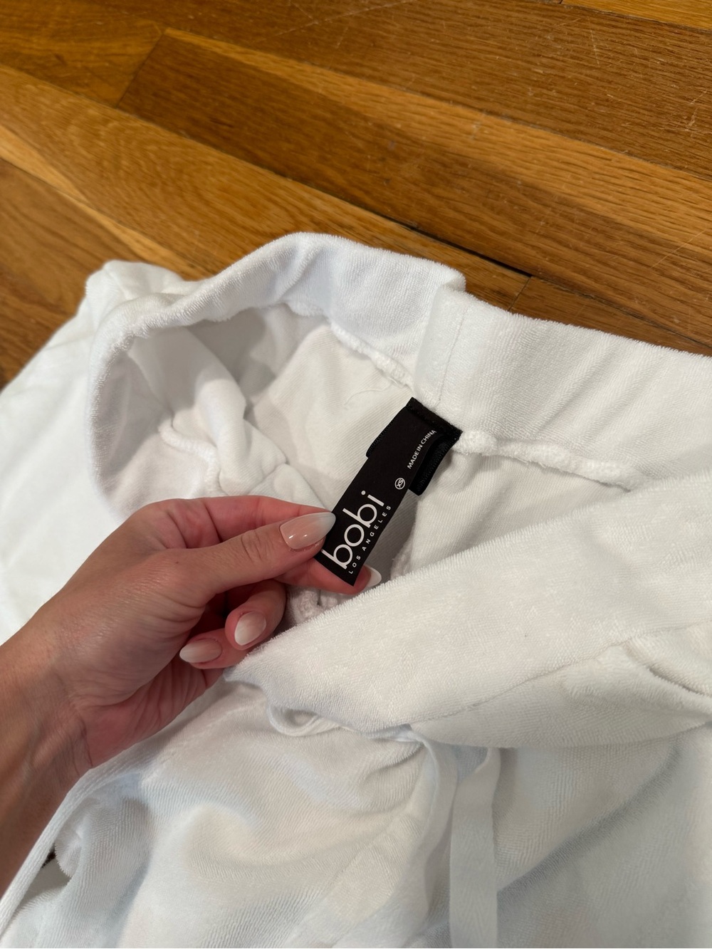 Bobi Los Angeles White Wide-Leg Drawcord Pocket Pants - Sweatpants - Cover-Up - Picture 3 of 8